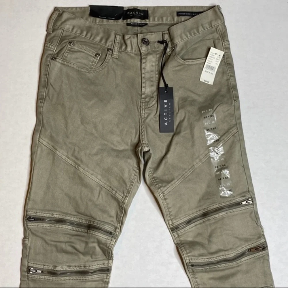 Pacsun Stacked Skinny Knee Zipper Jeans NWT